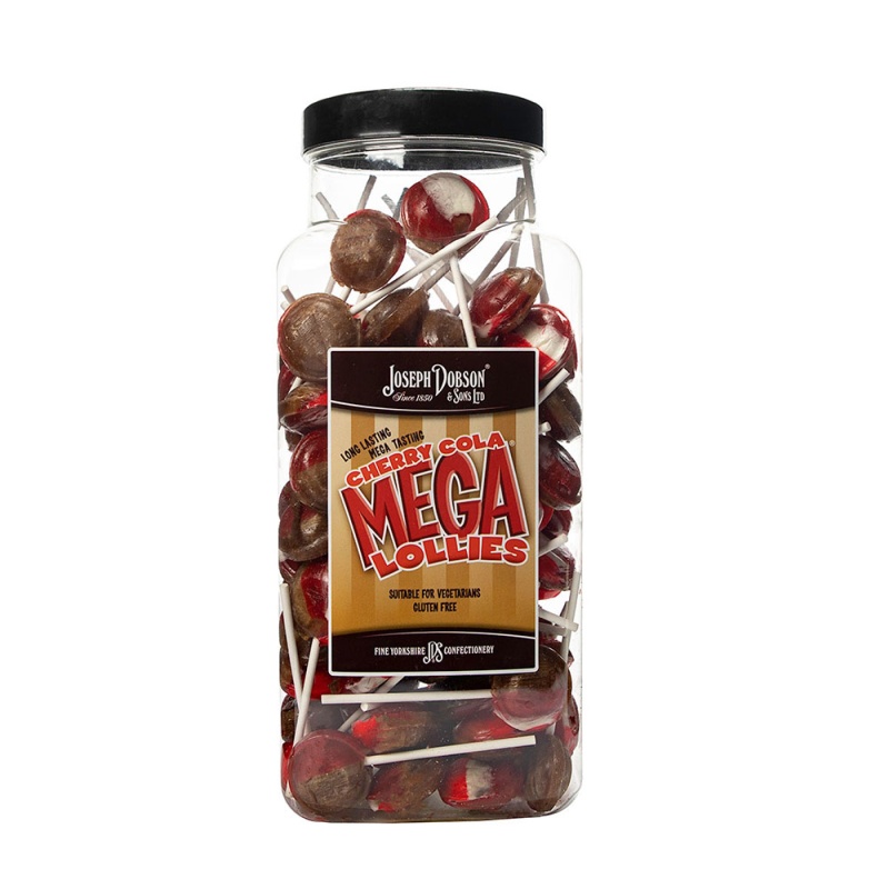 Cherry Cola Mega Lolly Pick & Mix Sweets Joseph Dobson 100g (5 Lollies Pack)